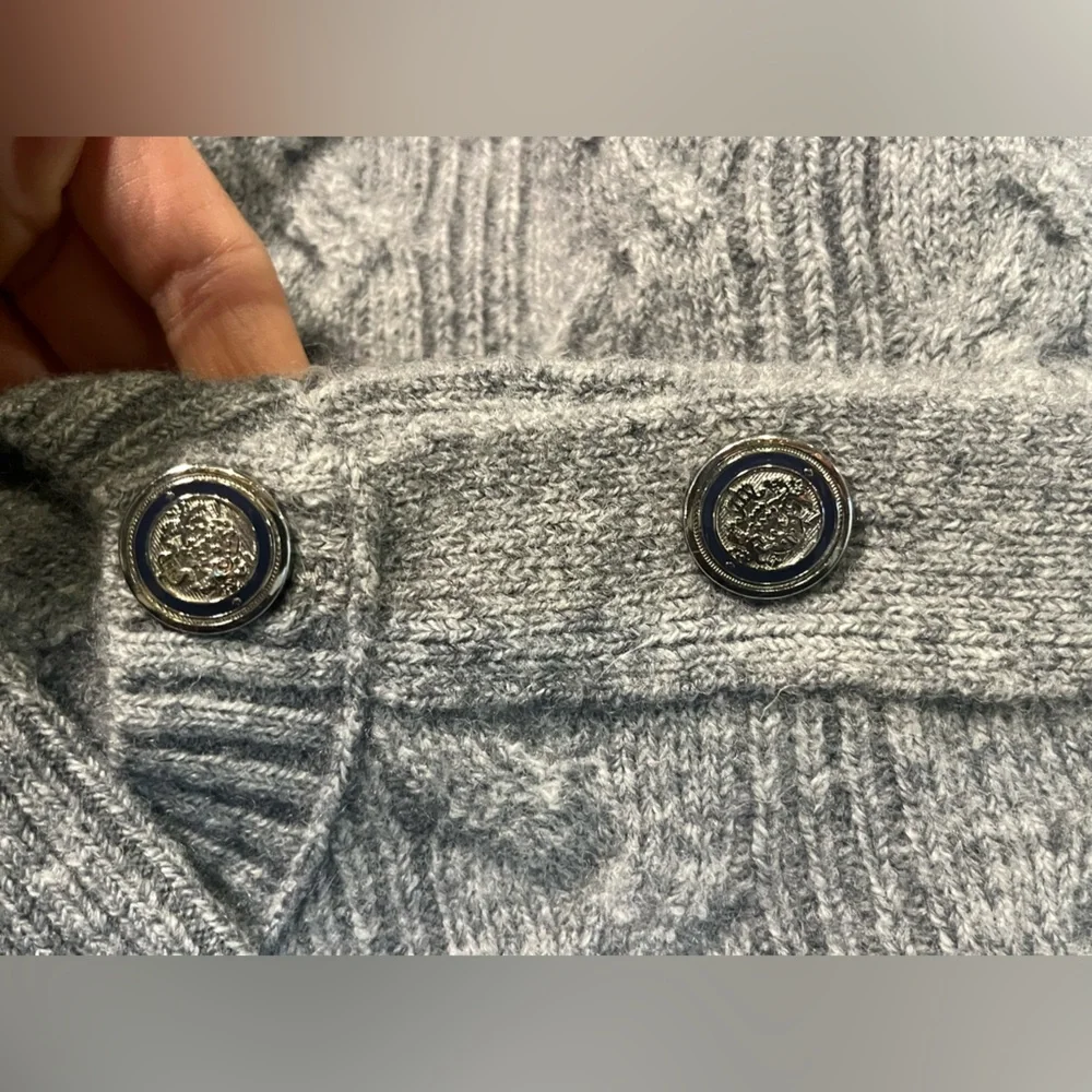 J.Crew Cable-knit sweater with buttons in Supersoft yarn